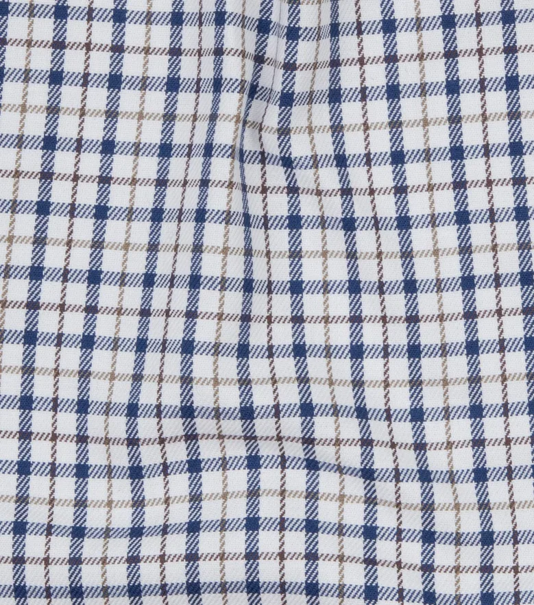 Easy-iron plain white poplin shirt