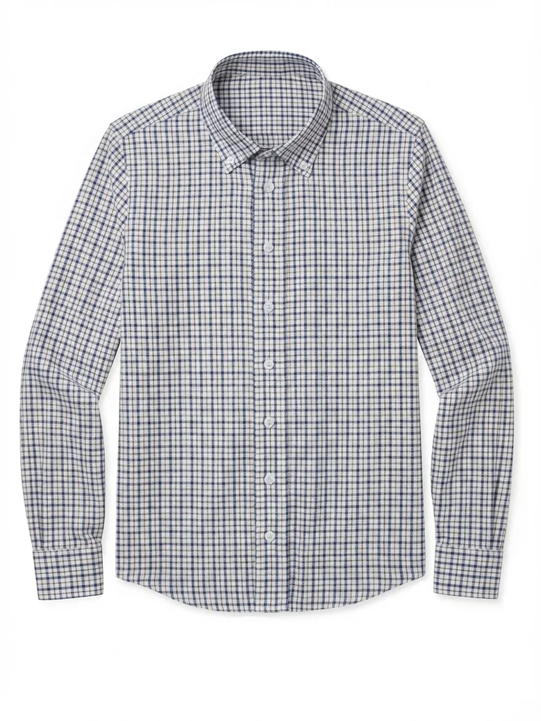 Easy-iron plain white poplin shirt
