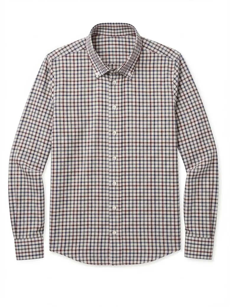 Easy-iron plain white poplin shirt