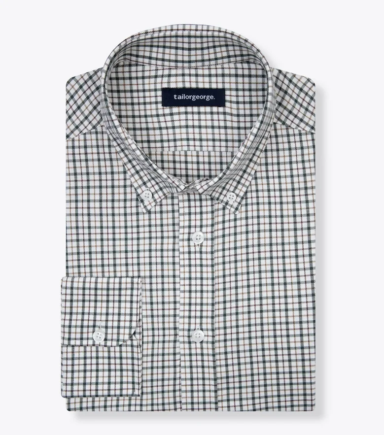 Easy-iron plain white poplin shirt