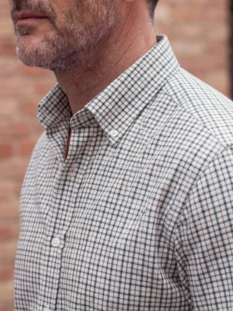 Easy-iron plain white poplin shirt