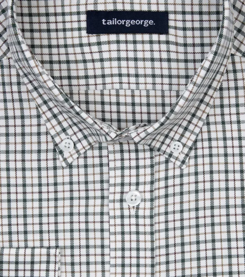 Easy-iron plain white poplin shirt