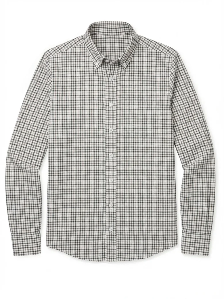 Easy-iron plain white poplin shirt