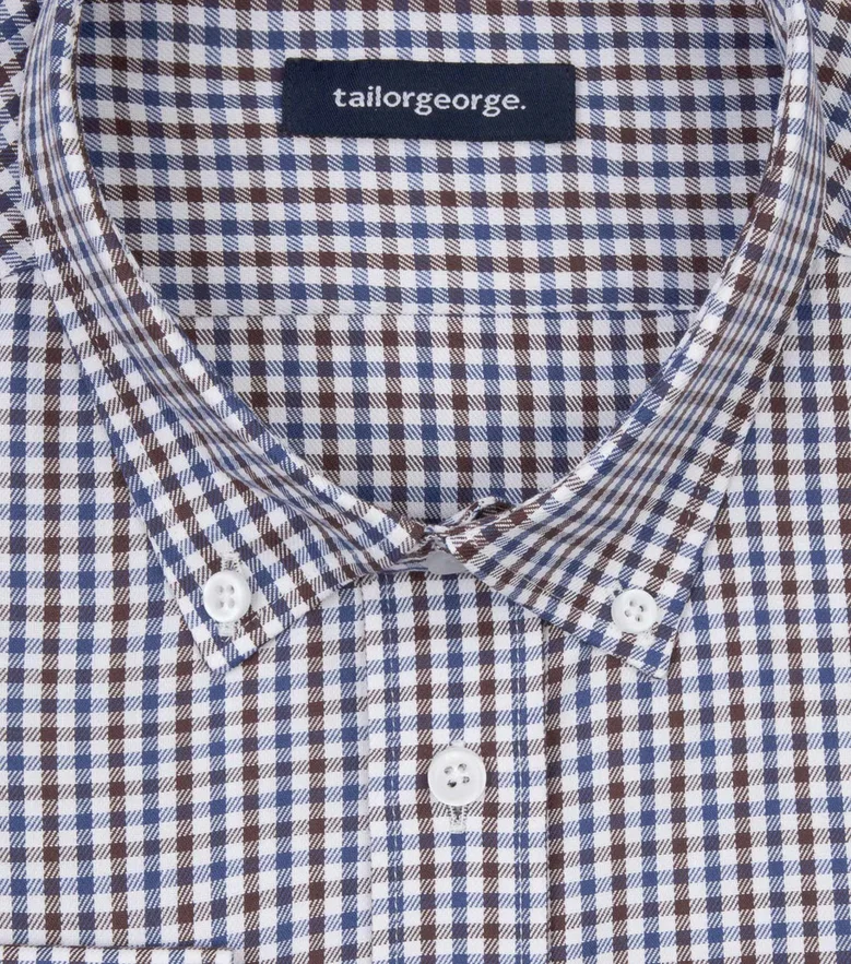 Easy-iron plain white poplin shirt
