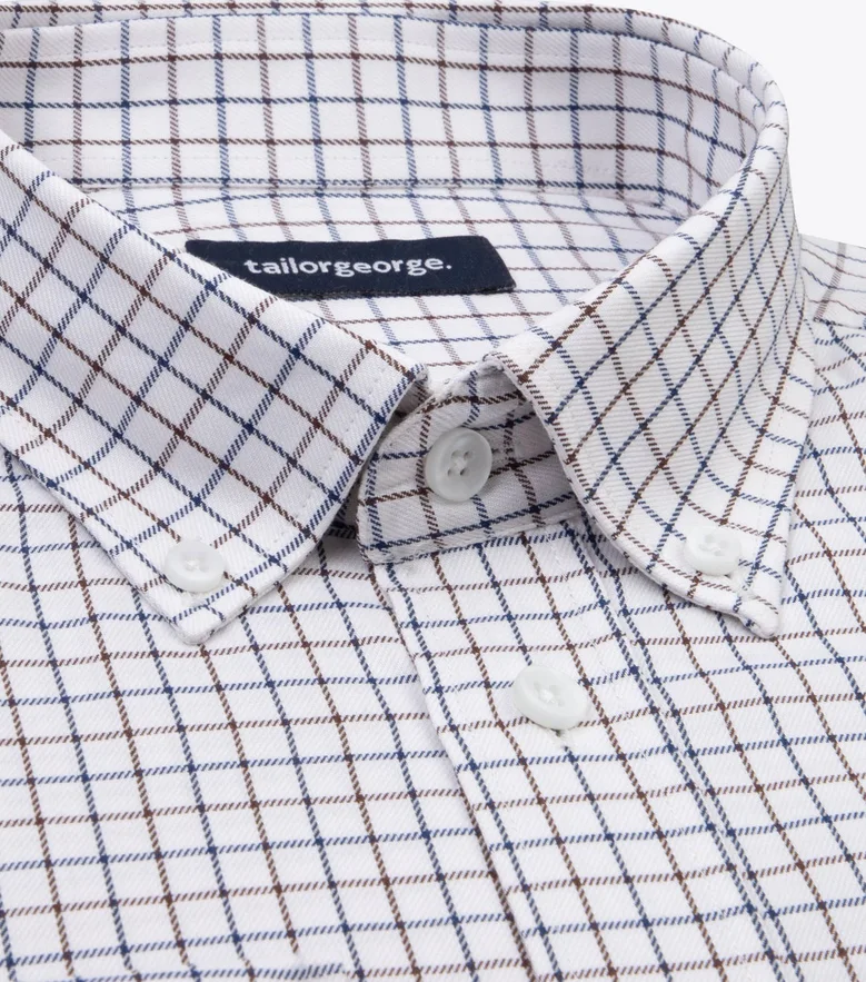 Easy-iron plain white poplin shirt