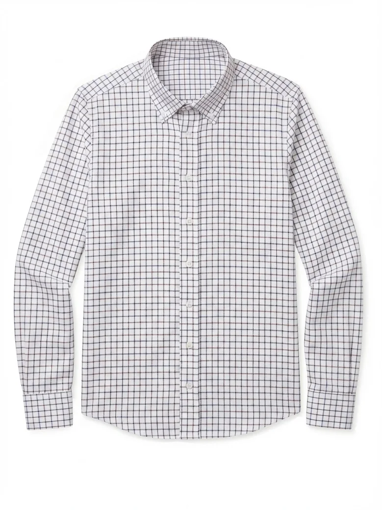 Easy-iron plain white poplin shirt