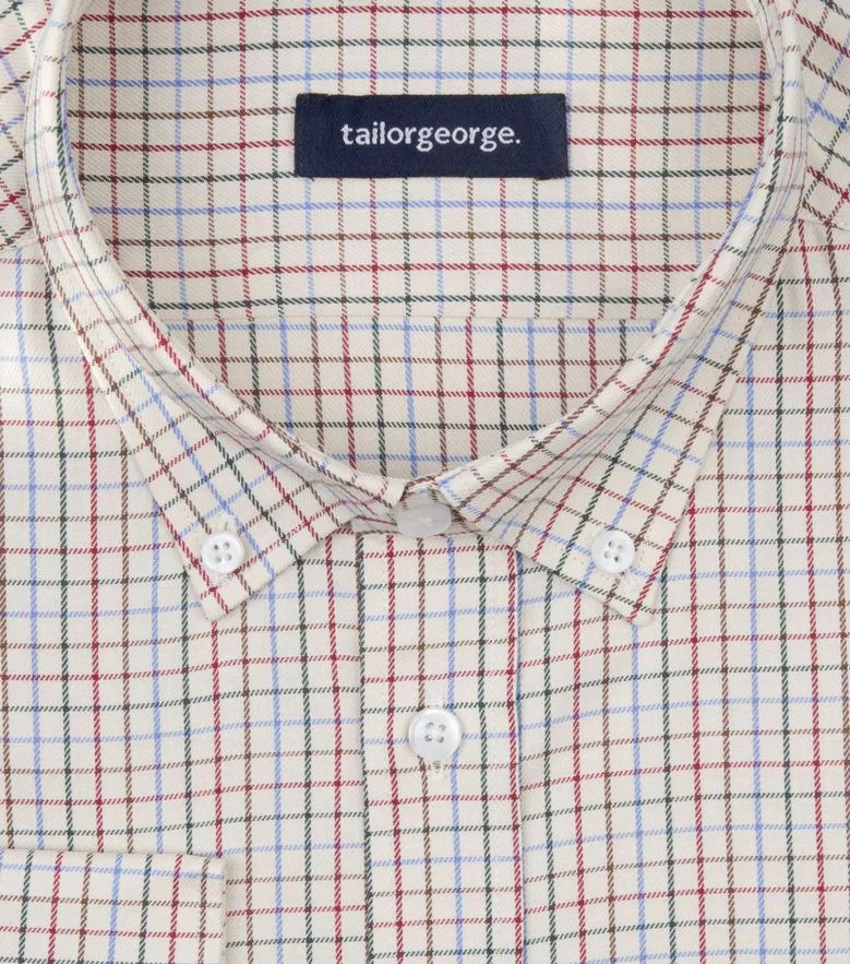 Easy-iron plain white poplin shirt