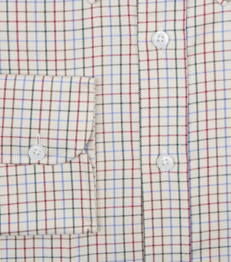 Easy-iron plain white poplin shirt