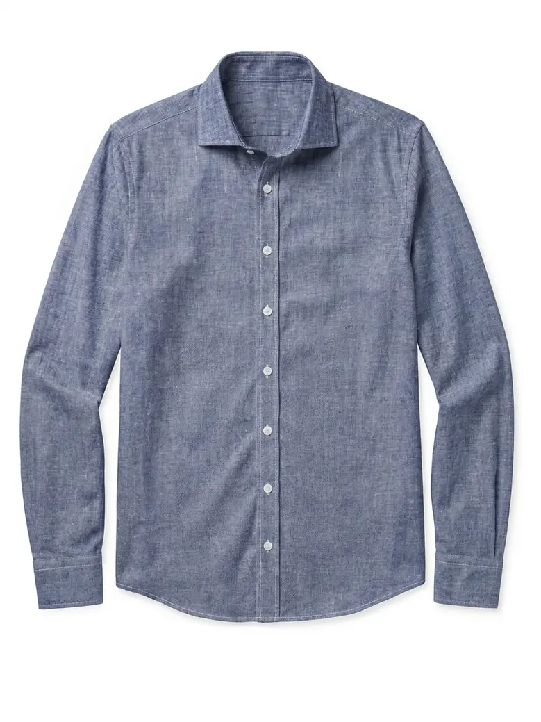 Easy-iron plain white poplin shirt