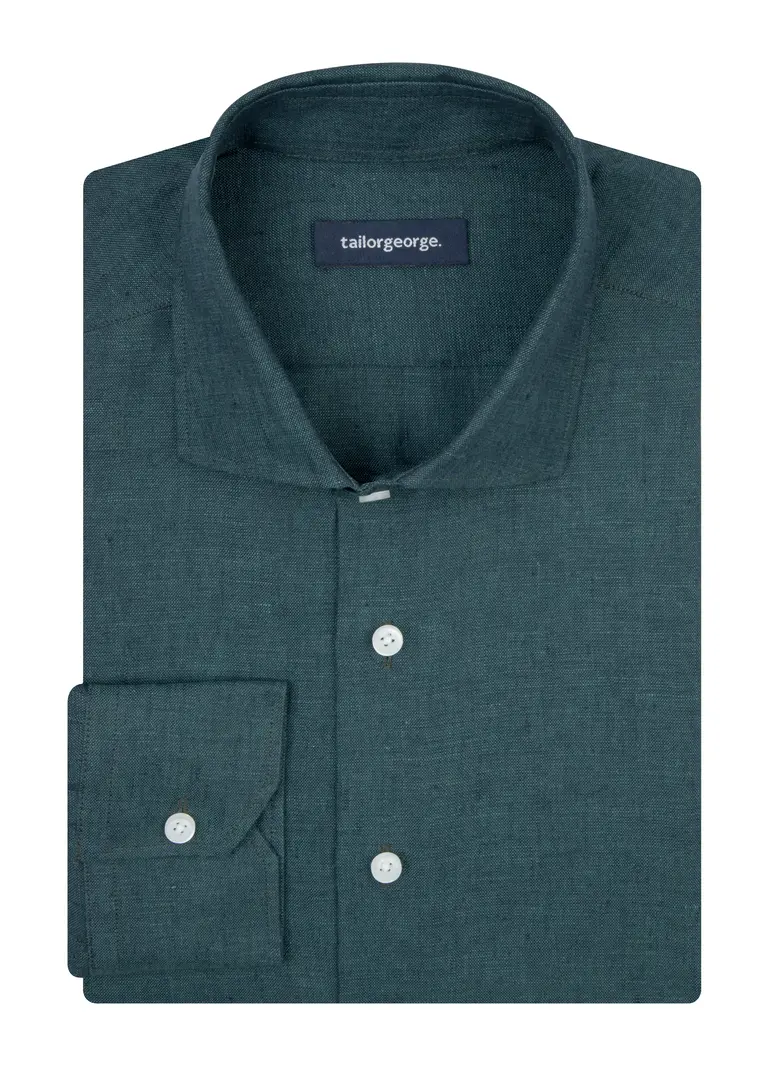 Easy-iron plain white poplin shirt