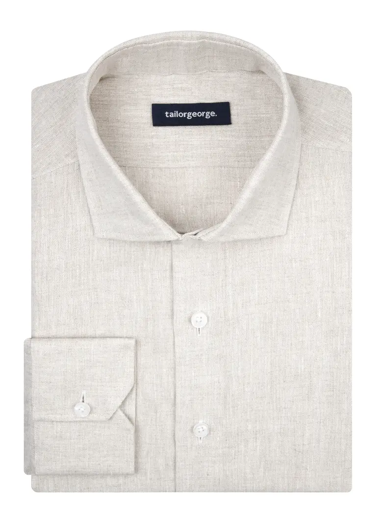 Easy-iron plain white poplin shirt