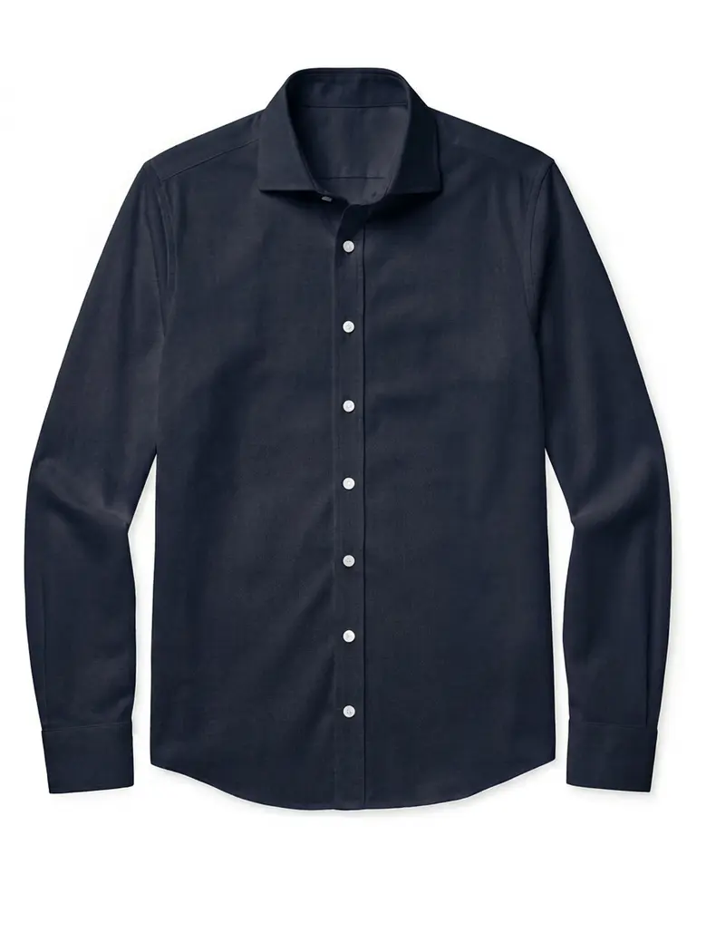 Easy-iron plain white poplin shirt