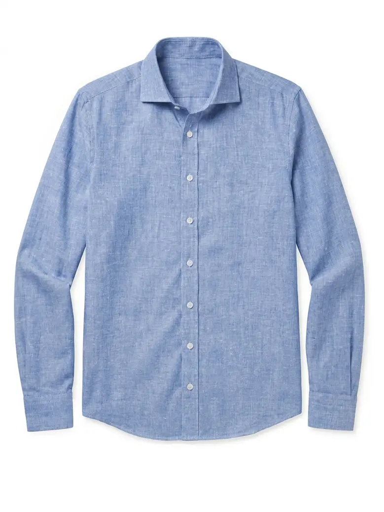 Easy-iron plain white poplin shirt