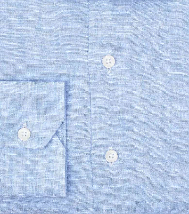 Easy-iron plain white poplin shirt