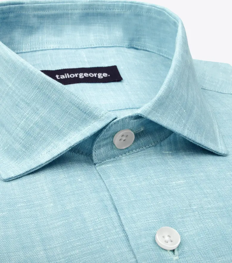 Easy-iron plain white poplin shirt