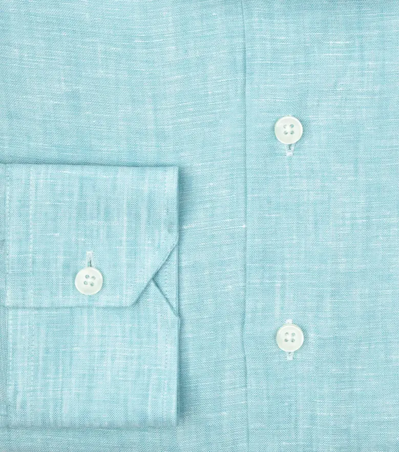 Easy-iron plain white poplin shirt