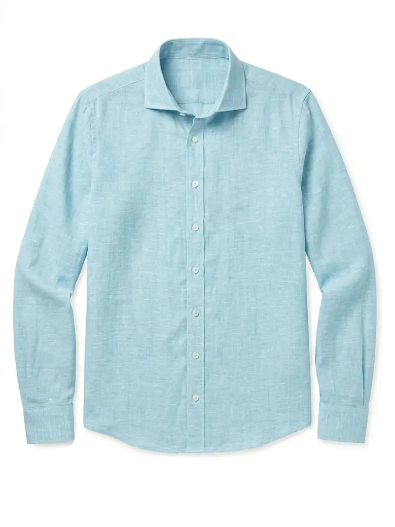 Easy-iron plain white poplin shirt