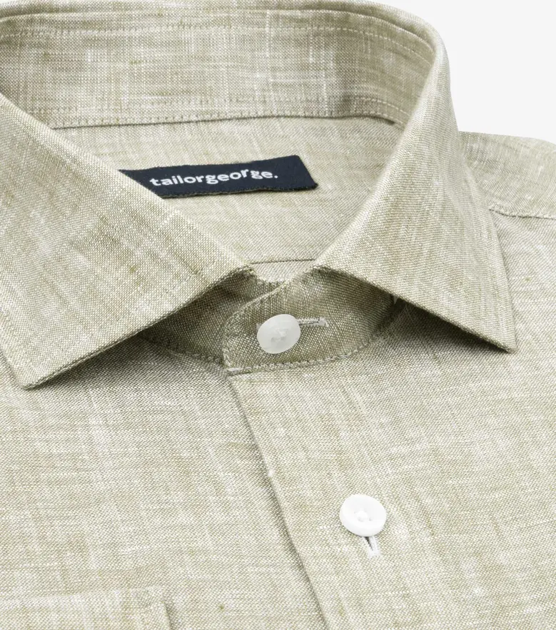 Easy-iron plain white poplin shirt
