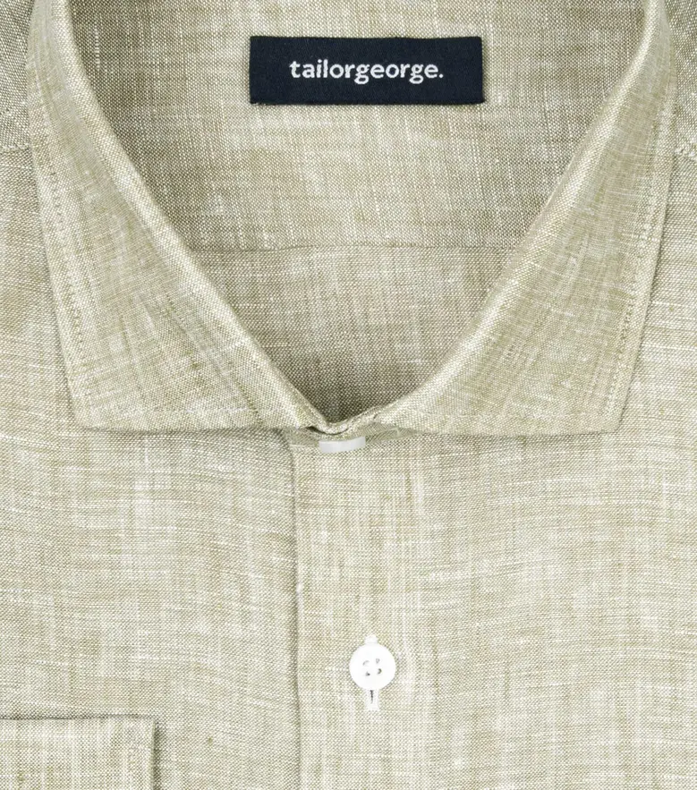 Easy-iron plain white poplin shirt