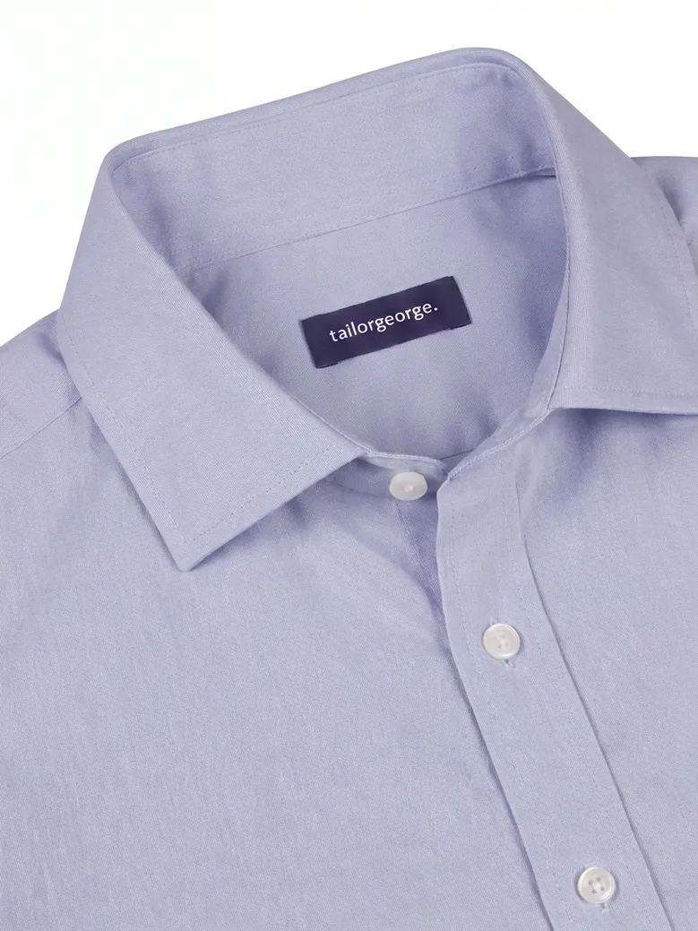 Easy-iron plain white poplin shirt