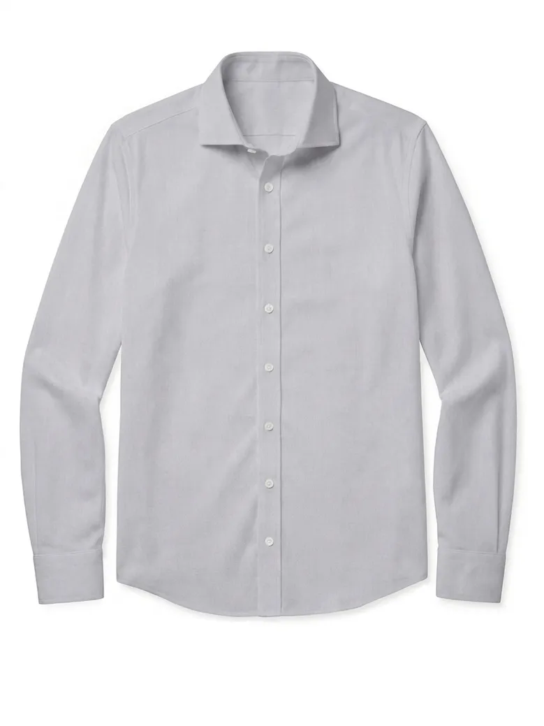 Easy-iron plain white poplin shirt