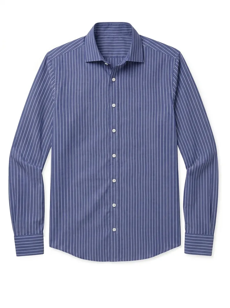 Easy-iron plain white poplin shirt