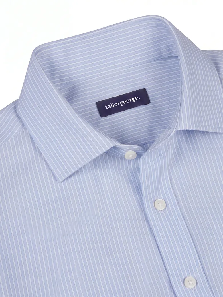 Easy-iron plain white poplin shirt