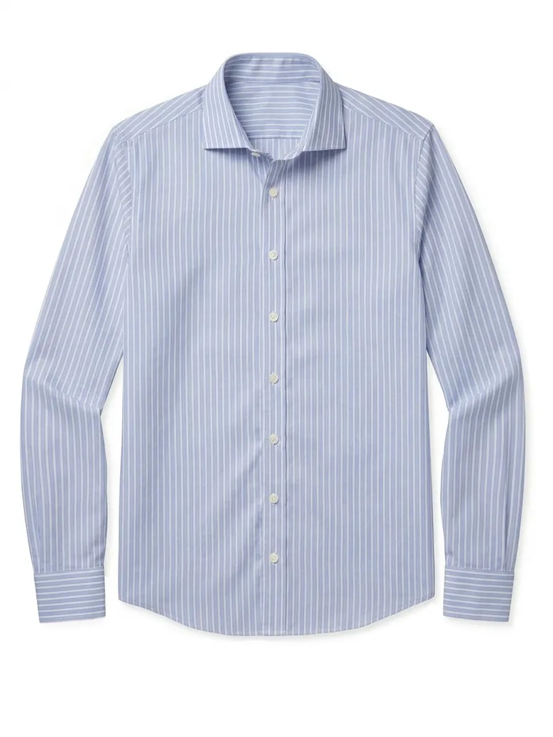 Easy-iron plain white poplin shirt