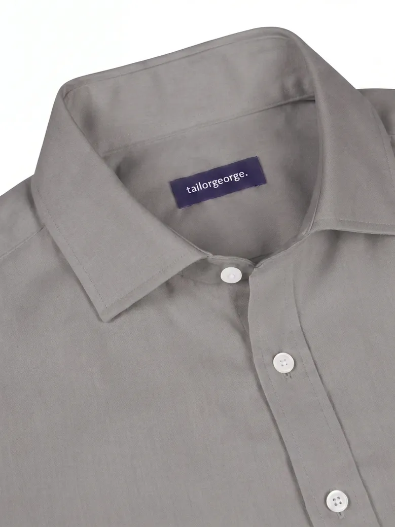 Easy-iron plain white poplin shirt