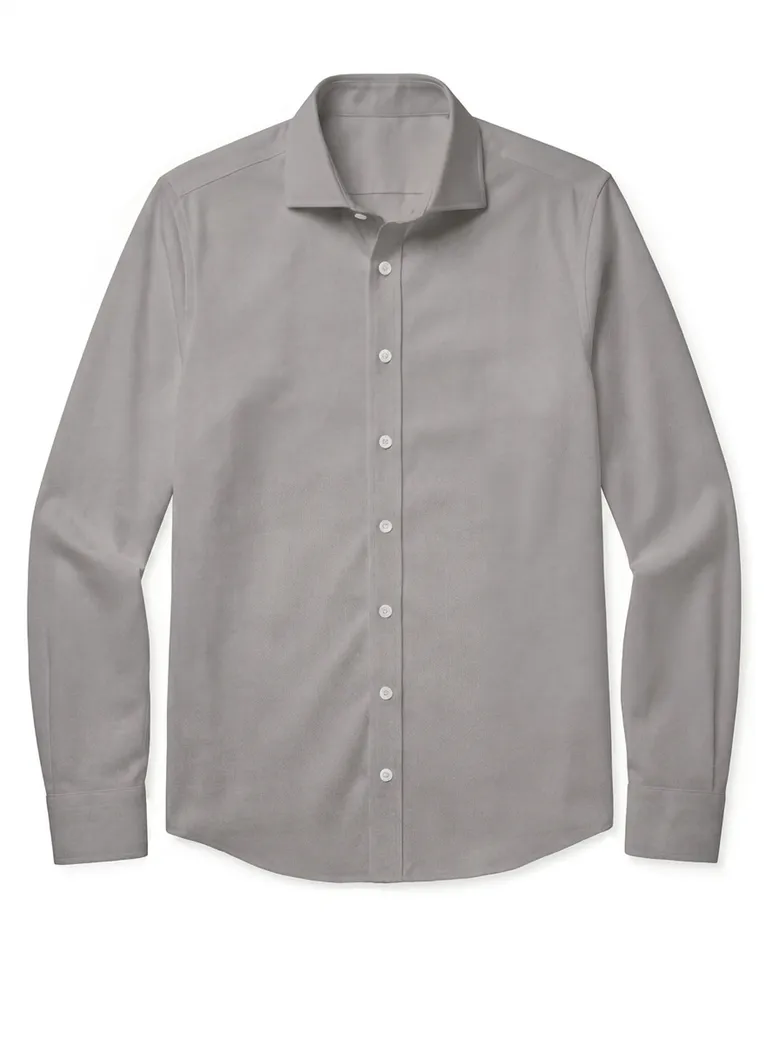 Easy-iron plain white poplin shirt