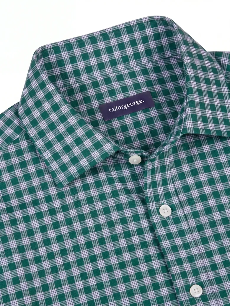 Easy-iron plain white poplin shirt