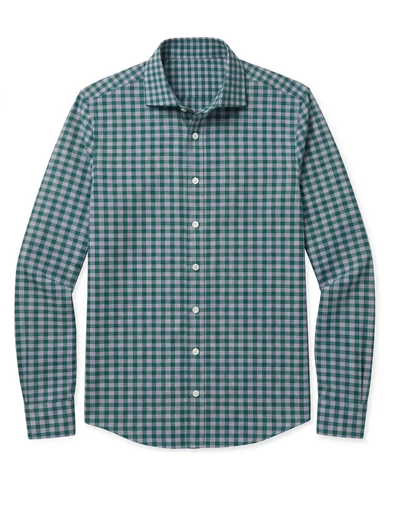 Easy-iron plain white poplin shirt