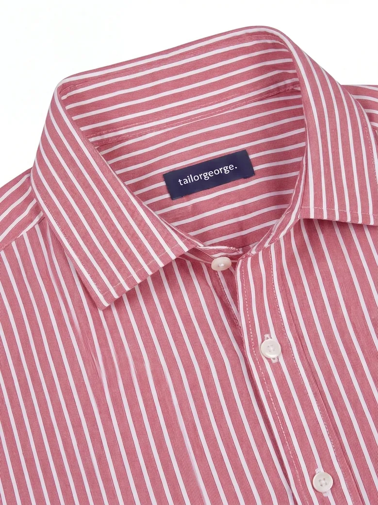 Easy-iron plain white poplin shirt