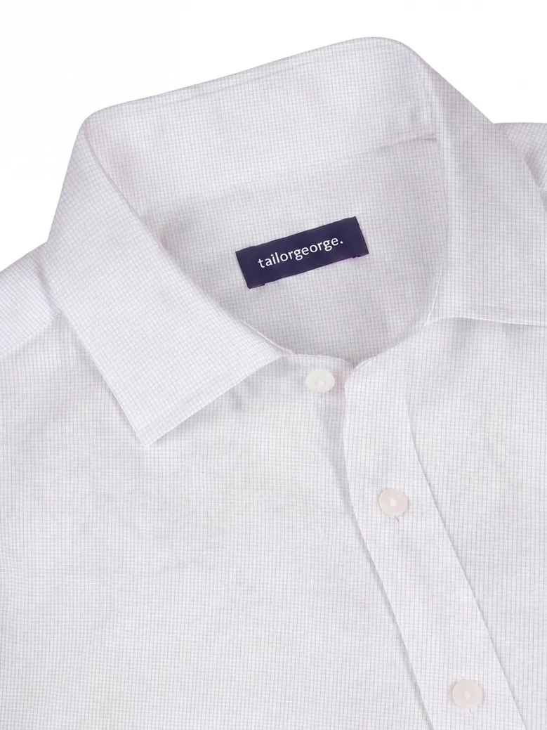 Easy-iron plain white poplin shirt