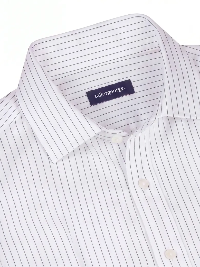 Easy-iron plain white poplin shirt