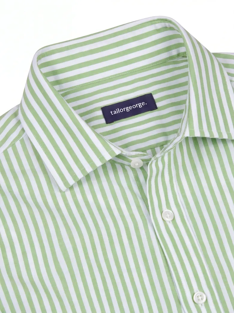 Easy-iron plain white poplin shirt