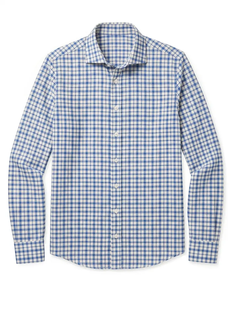 Easy-iron plain white poplin shirt