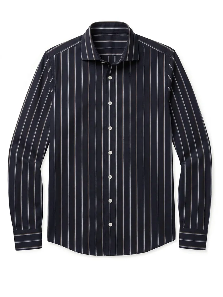 Easy-iron plain white poplin shirt