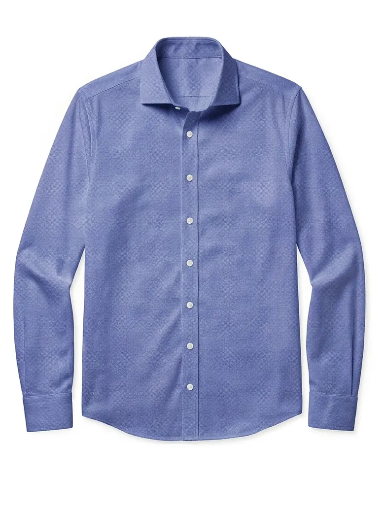 Easy-iron plain white poplin shirt