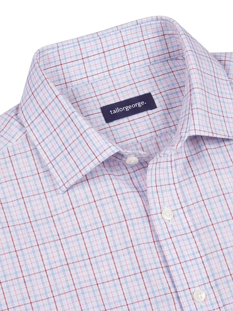 Easy-iron plain white poplin shirt