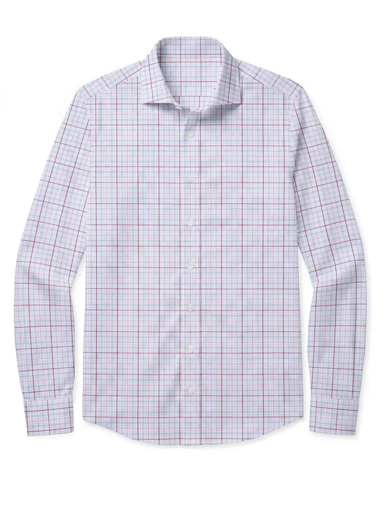 Easy-iron plain white poplin shirt
