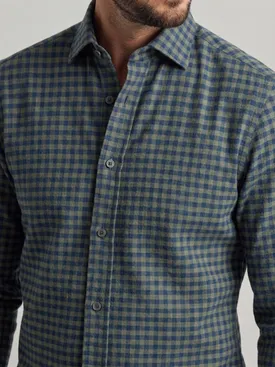 Khaki green plaid flannel shirt