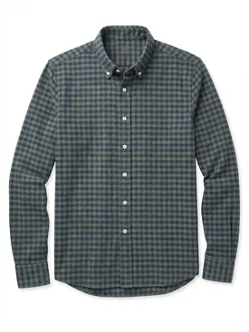 Khaki green plaid flannel shirt