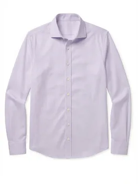 Easy-iron purple plain twill shirt