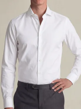Easy-iron plain white pinpoint shirt