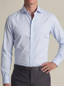 Easy-iron light blue plain pinpoint shirt