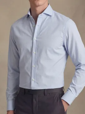 Light blue striped poplin shirt
