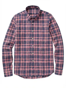 Red plaid linen shirt