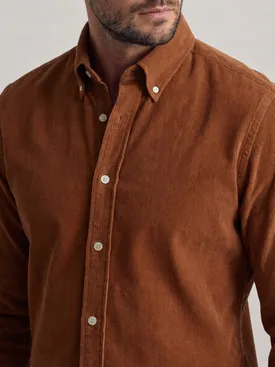 Orange plain corduroy shirt