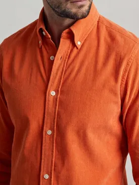 Orange plain corduroy shirt